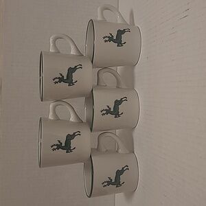 Set of 5 Duraline Stag Mugs From England